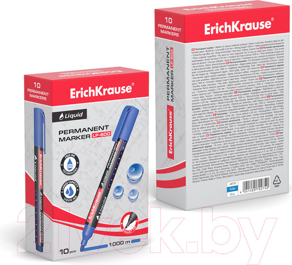 Изображение товара Маркер перманентный Erich Krause Liquid LP-600 / 48770 (синий)