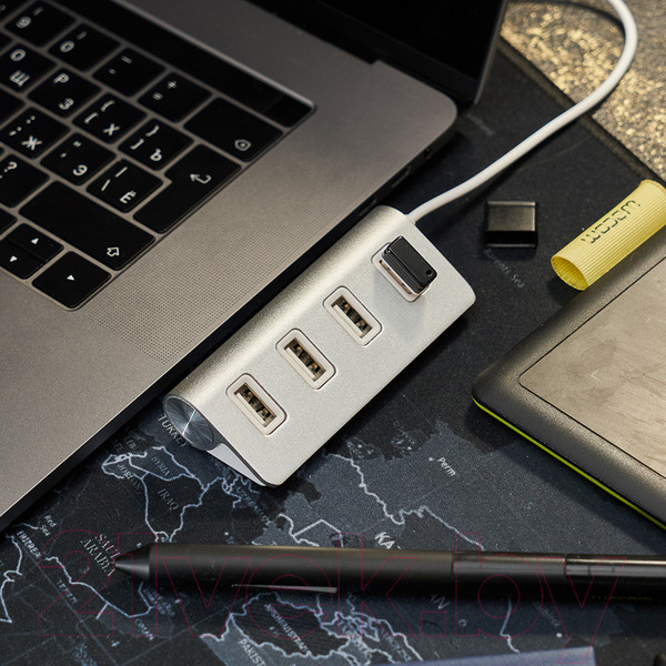 Изображение товара USB-хаб Rexant 18-4106 (серебристый)