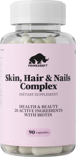 Изображение товара Комплексная пищевая добавка Prime Kraft Skin, Нair&Nails Complex (90капсул)
