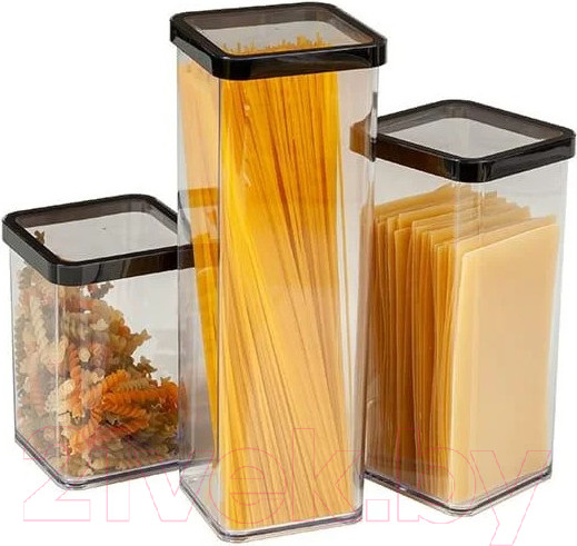 Изображение товара Емкость для хранения Rotho Loft Premium / 1160608080 (прозрачный/черный)