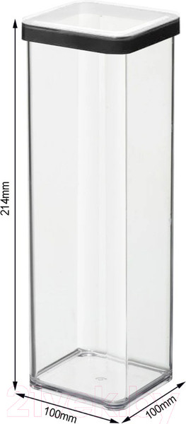 Изображение товара Емкость для хранения Rotho Loft Premium / 1160608080 (прозрачный/черный)