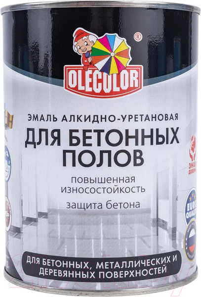 Изображение товара Эмаль Olecolor Для бетонных полов (800г, серый)