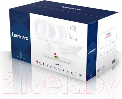 Изображение товара Набор столовой посуды Luminarc Carine White N4781 (46пр)