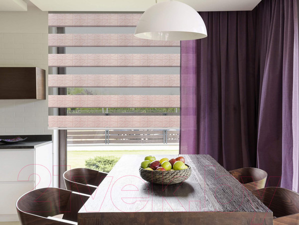 Изображение товара Рулонная штора Delfa Сантайм День-Ночь Роко МКД DN-43053 (48x160, розовый)