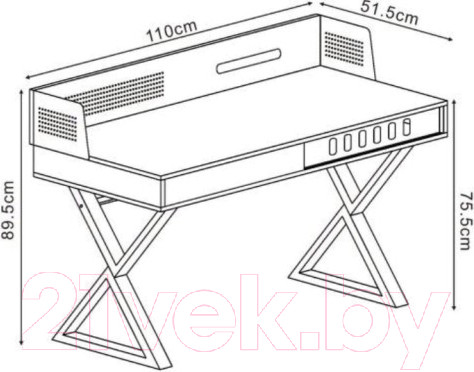 Изображение товара Письменный стол Halmar B43 (дуб золото/черный)
