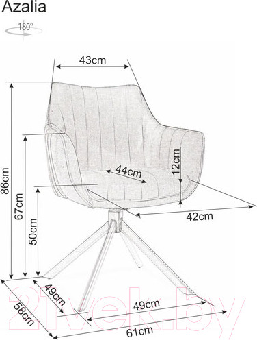 Изображение товара Стул Signal Azalia (Velvet Bluvel 40 темно-бежевый/черный)