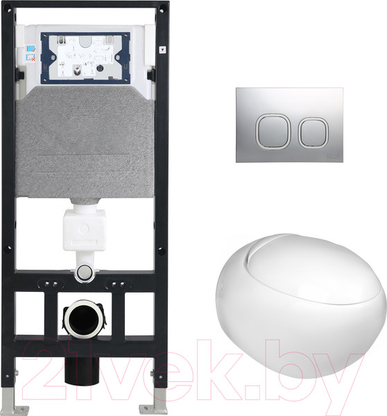 Изображение товара Унитаз подвесной с инсталляцией WeltWasser Amberg 506 + Jeckenbach 004 GL-WT + Amberg RD-CR