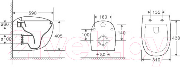 Изображение товара Унитаз подвесной с инсталляцией WeltWasser Amberg 506 + Jeckenbach 004 GL-WT + Amberg RD-WT