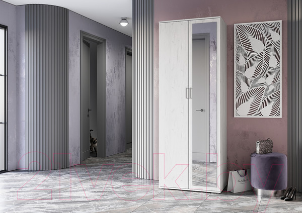 Изображение товара Шкаф Стендмебель Нельсон ШК 04 (дуб крафт белый)