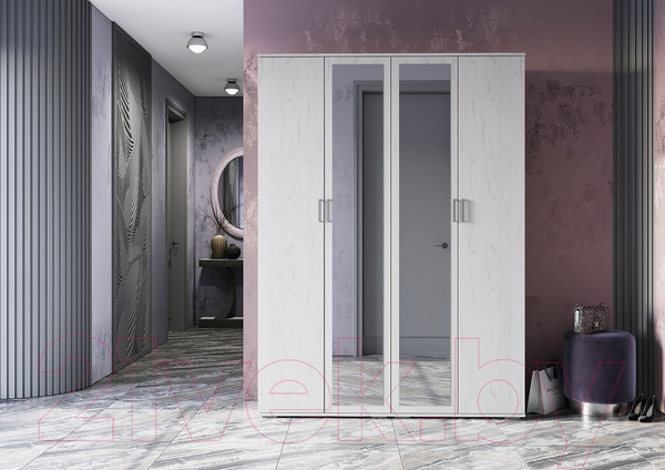 Изображение товара Шкаф Стендмебель Нельсон ШК 04 (дуб крафт белый)