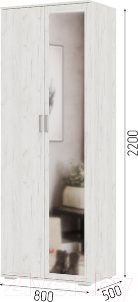 Изображение товара Шкаф Стендмебель Нельсон ШК 04 (дуб крафт белый)