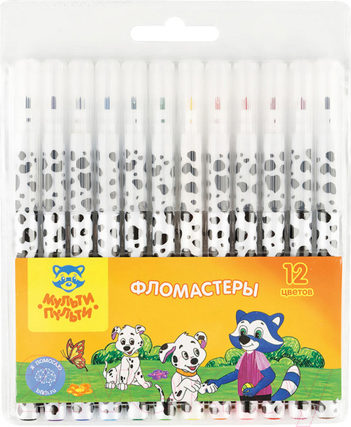 Изображение товара Фломастеры Мульти-пульти Енот и далматинцы / WP_11622 (12цв)
