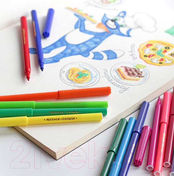 Изображение товара Фломастеры Мульти-пульти Енот в Италии / WP_10730 (24цв)