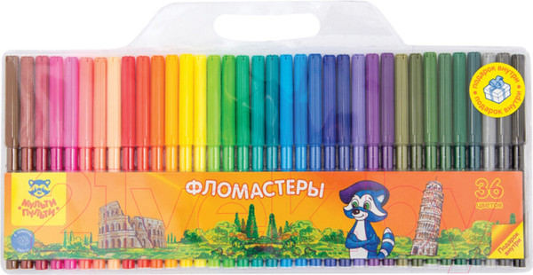 Изображение товара Фломастеры Мульти-пульти Енот в Италии / WP_16676 (36цв)