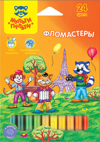 Изображение товара Фломастеры Мульти-пульти Енот во Франции / WP_10720 (24цв)