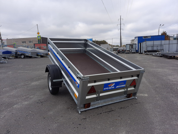 Изображение товара Прицеп для автомобиля Кремень Стандарт плюс 2.5x1.3 (50см борт, тент 30см, оцинкованный)