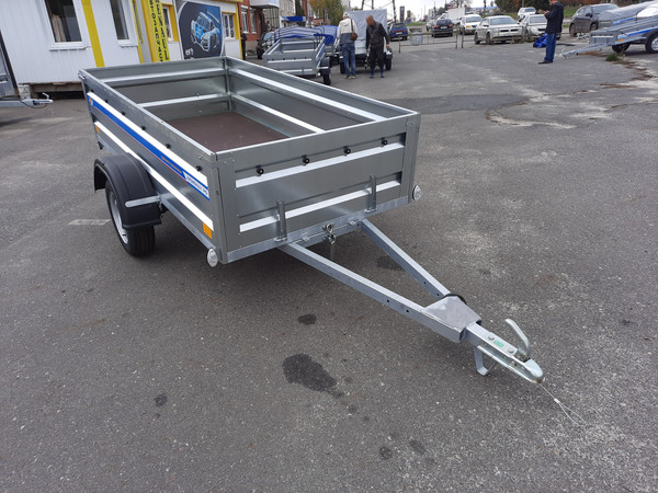 Изображение товара Прицеп для автомобиля Кремень Стандарт плюс 2.5x1.3 (50см борт, тент 30см, оцинкованный)