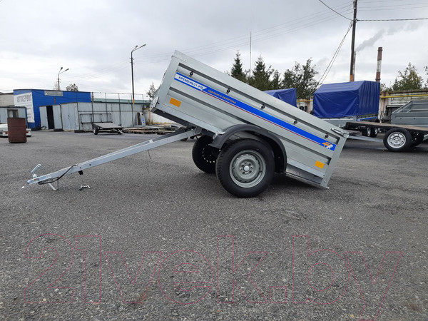 Изображение товара Прицеп для автомобиля Кремень Стандарт плюс 2.0x1.3 (50см борт, тент 30см, оцинкованный)