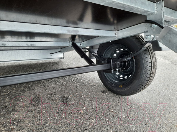 Изображение товара Прицеп для автомобиля Кремень Стандарт плюс 2.0x1.3 (50см борт, тент 30см, оцинкованный)