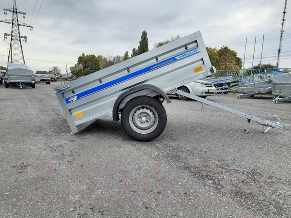 Изображение товара Прицеп для автомобиля Кремень Стандарт плюс 2.0x1.3 (50см борт, тент 30см, оцинкованный)