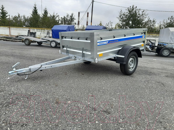 Изображение товара Прицеп для автомобиля Кремень Стандарт плюс 2.0x1.3 (50см борт, тент 30см, оцинкованный)