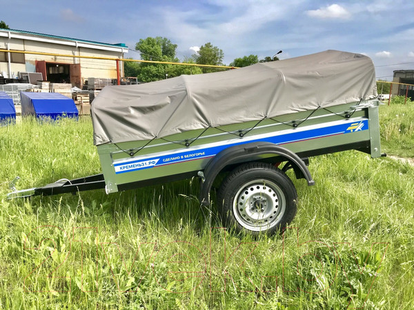 Изображение товара Прицеп для автомобиля Кремень Стандарт 2.0x1.3 (50см борт, тент 30см)