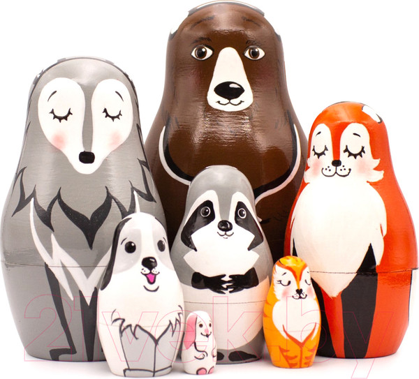 Изображение товара Матрешка сувенирная Брестская Фабрика Сувениров Милые лесные животные / 7314