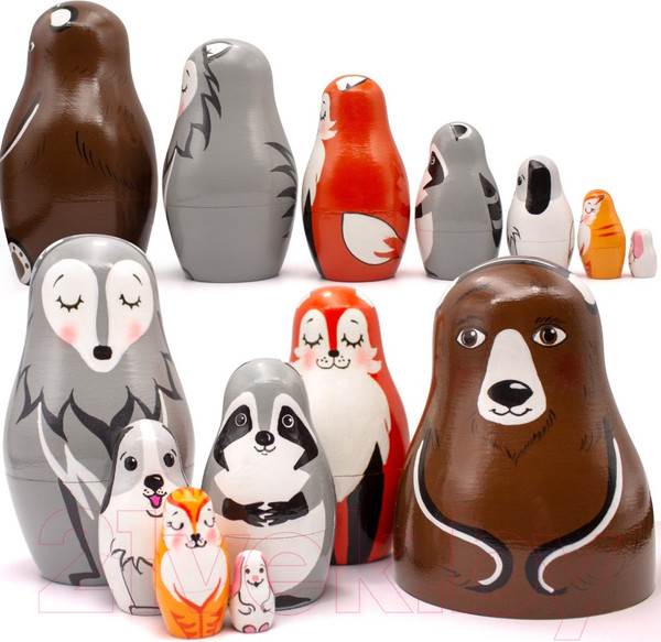 Изображение товара Матрешка сувенирная Брестская Фабрика Сувениров Милые лесные животные / 7314