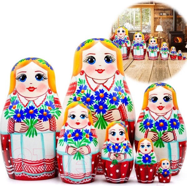 Изображение товара Матрешка сувенирная Брестская Фабрика Сувениров Национальная матрешка с васильками / 7010