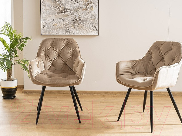 Изображение товара Стул Signal Cherry Velvet (Bluvel 28 бежевый/черный)