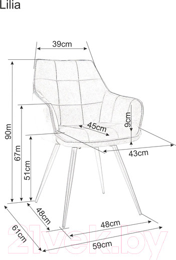 Изображение товара Стул Signal Lilia Velvet (Bluvel 86, темно-синий/черный)