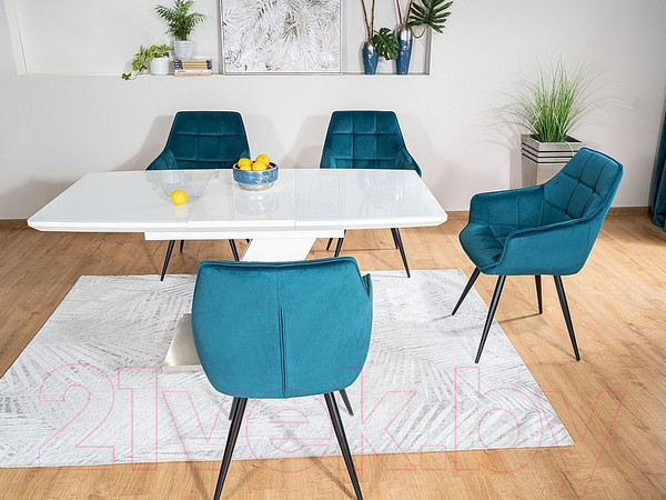 Изображение товара Стул Signal Lilia Velvet (Bluvel 85, бирюзовый/черный)