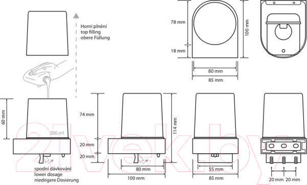 Изображение товара Дозатор для жидкого мыла Bemeta Dark 104309320