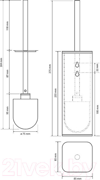 Изображение товара Ершик для унитаза Bemeta Nero 135913160