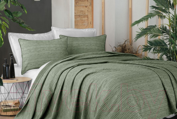 Изображение товара Набор текстиля для спальни Sarev Echo летнее с наволочкой 1.5 / Y 828 ECHO (V-12)k.yesil