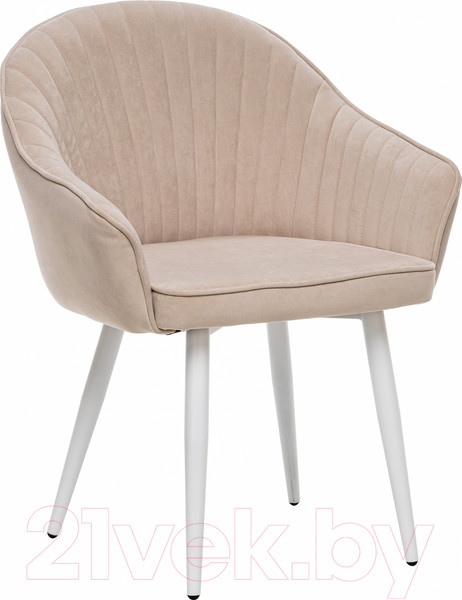 Изображение товара Стул Импэкс Leset Вайд с подлокотниками (белый/велюр бежевый)