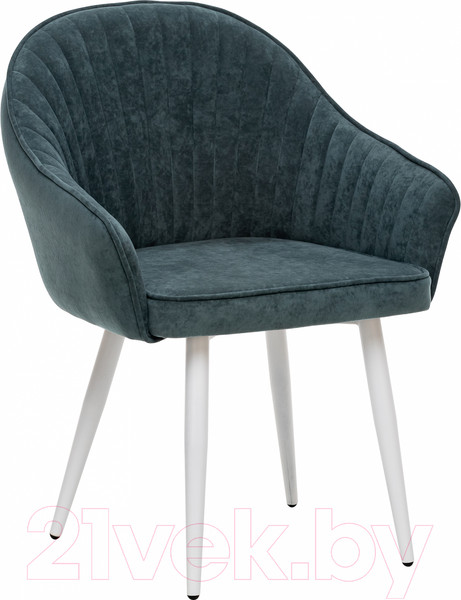 Изображение товара Стул Импэкс Leset Вайд с подлокотниками (белый/велюр темно-зеленый)