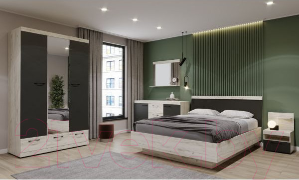 Изображение товара Прикроватная тумба Памир Соната ТС-450 (крафт белый/антрацит)