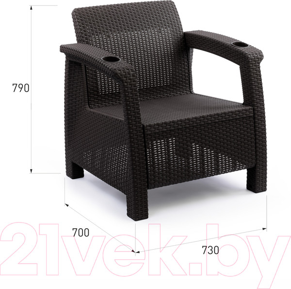 Изображение товара Кресло садовое Альтернатива Ротанг-плюс / М8839 (мокко)