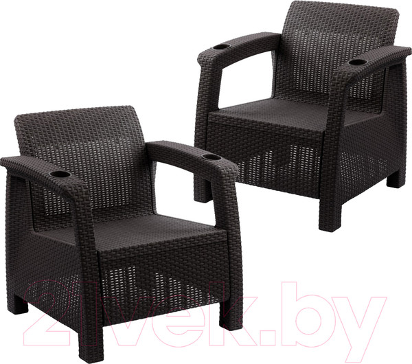 Изображение товара Комплект кресел садовых Альтернатива Ротанг-плюс / М8840 (мокко)