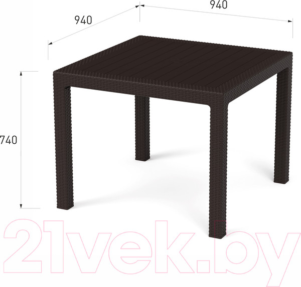 Изображение товара Стол пластиковый Альтернатива Ротанг-плюс / М8842 (мокко)