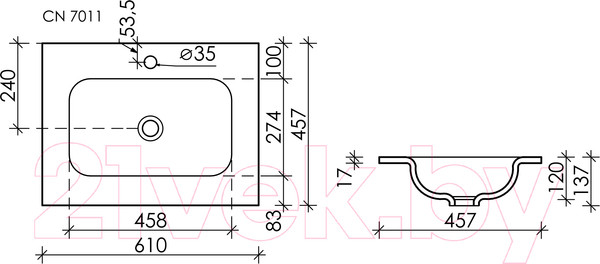 Изображение товара Умывальник Ceramica Nova Element CN7011