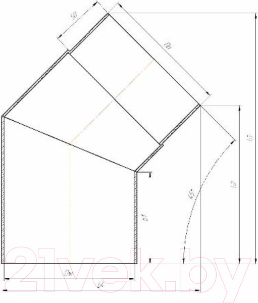 Изображение товара Поворот дымохода КПД 45/2мм 200 (черный)