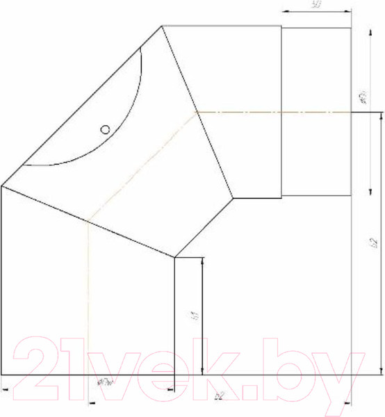 Изображение товара Поворот дымохода КПД 90/2мм 120 с ревизией (черный)