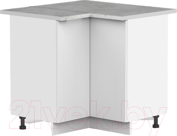 Изображение товара Шкаф под мойку Интермебель Микс Топ ШСРУМ 850-29-900 (белый премиум/мрамор лацио светлый)