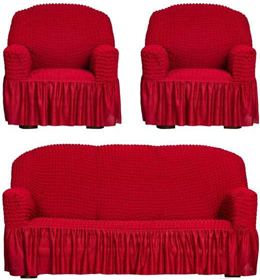 Изображение товара Комплект чехлов Софатэкс Люкс КПО-4 / 00832 (бордовый)