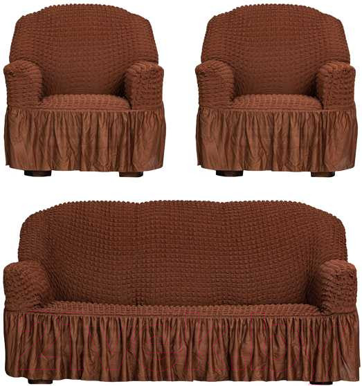 Изображение товара Комплект чехлов Софатэкс Люкс КПО-4 / 00831 (шоколад)