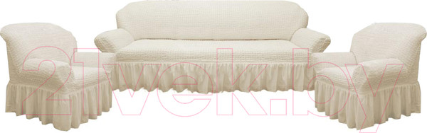 Изображение товара Комплект чехлов Софатэкс Люкс КПО-4 / 00837 (молочный)