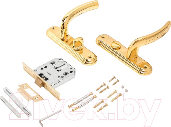 Изображение товара Защелка врезная с фиксацией БУЛАТ Альфа ЗЩ1-Д01.05 П (правая, золото)