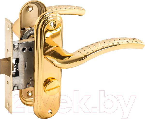 Изображение товара Защелка врезная с фиксацией БУЛАТ Альфа ЗЩ1-Д01.05 Л (левая, золото)